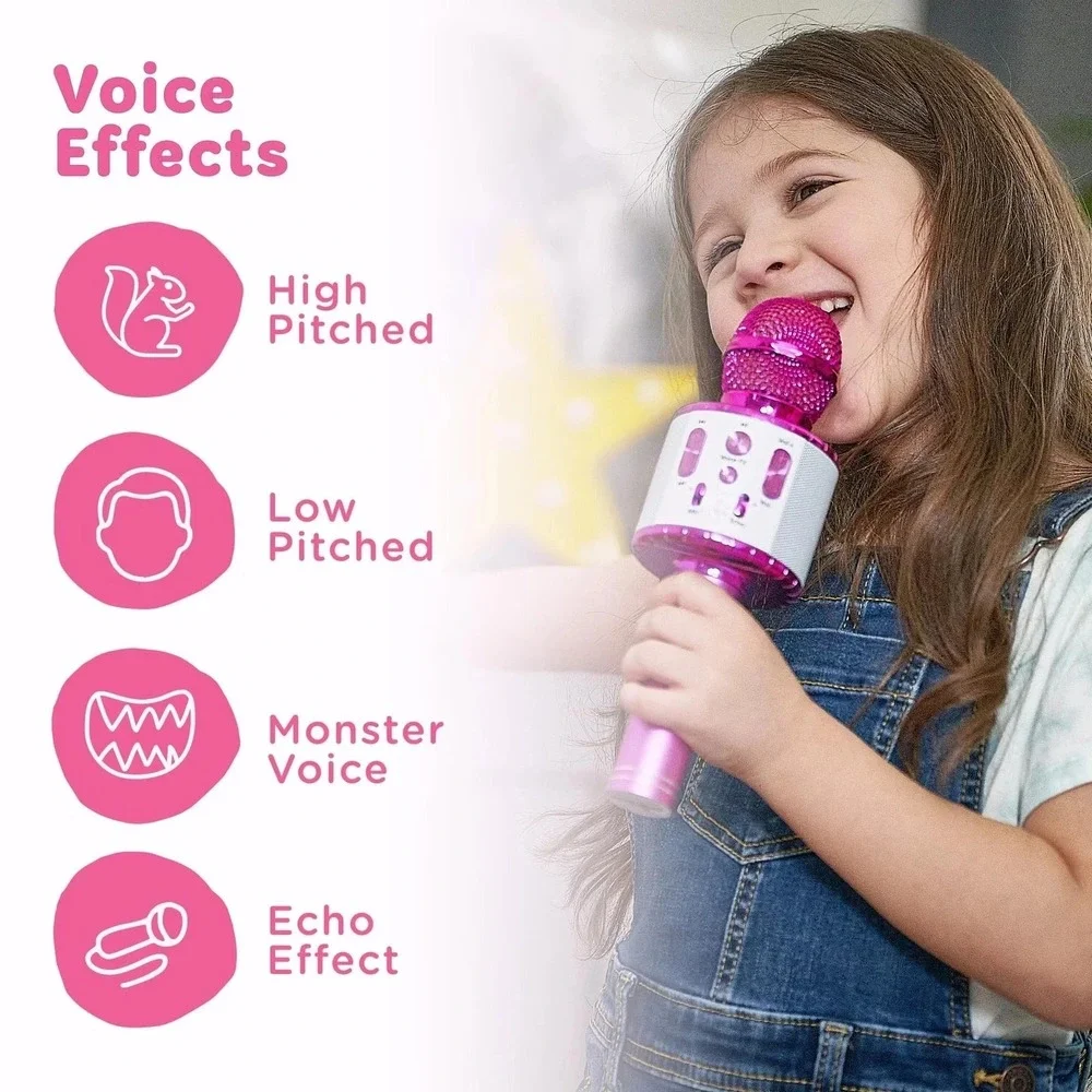 Move2Play, Kids Karaoke Microphone | Includes Kid Songs, White/Pink | NEW IN BOX